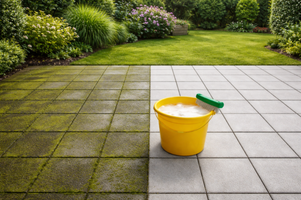 Groene aanslag verwijderen in de tuin