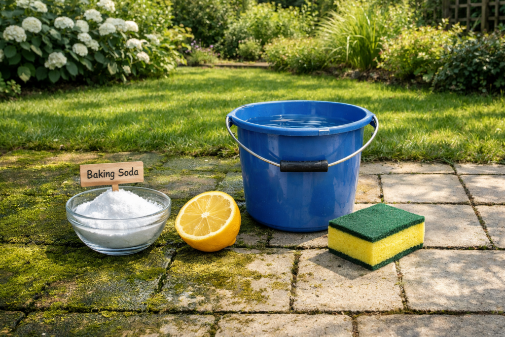 Groene aanslag verwijderen met soda en citroen of azijn